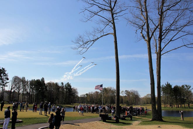 A flyover takes place during the opening ceremonies at American Dunes on Sunday, May 2.