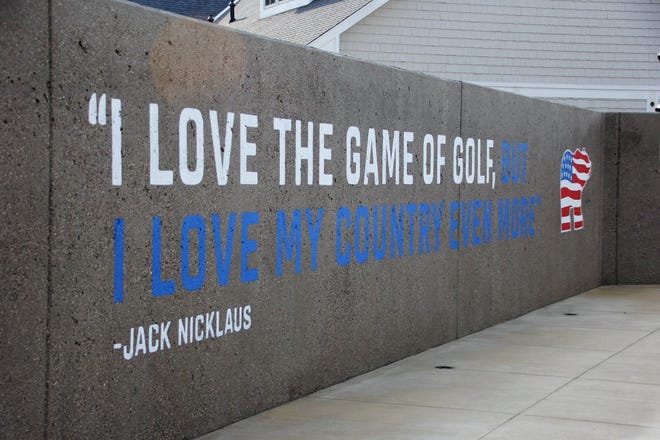 This Jack Nicklaus quote is on a wall at the memorial.
