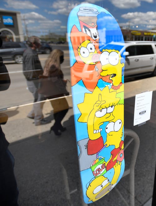 Grand Valley State University student Lauren Weimer, 19 of Washington Township and her entry "The Simpsons."