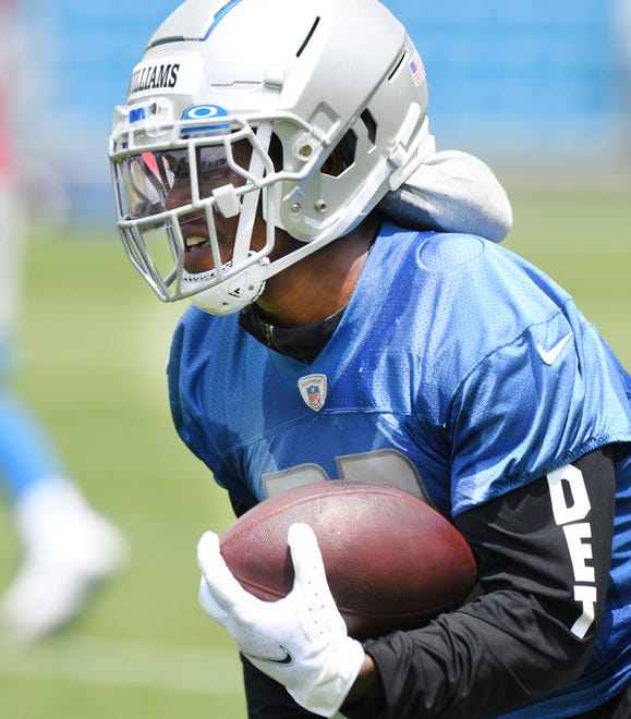 Detroit Lions running back Jamaal Williams during drills.