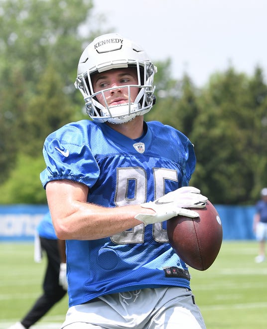 Detroit Lions wide receiver Tom Kennedy during drills.