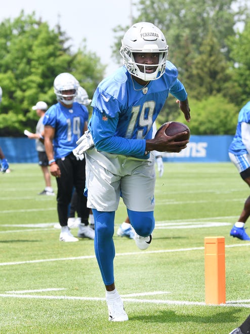 Detroit Lions wide receiver Breshad Perriman during drills.