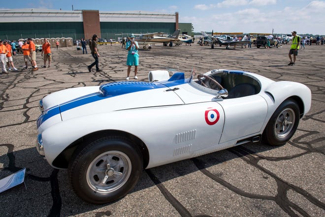 A 1998 Cunninham C4 is pictured during Detroit’s Invitational Wings and Wheels classic car and aircraft show at Willow Run Airport in Ypsilanti, Mich. on June 13, 2021. \