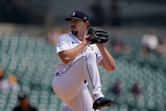 Tigers starter Tyler Alexander delivers a pitch during the first inning Thursday, July 22, 2021, at Comerica Park in Detroit.