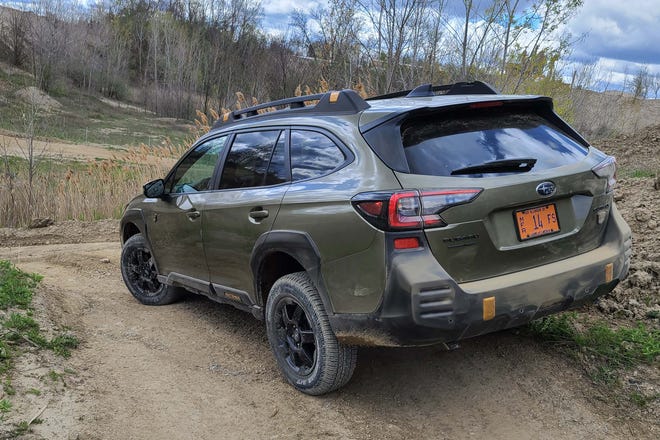 Like the front, the rear of the 2022 Subaru Outback Wilderness gains a lot of rugged-looking black cladding.