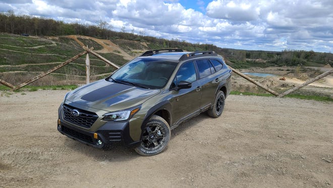 The 2022 Subaru Outback Wilderness takes a break after a healthy run across Holly Oaks ORV Park.