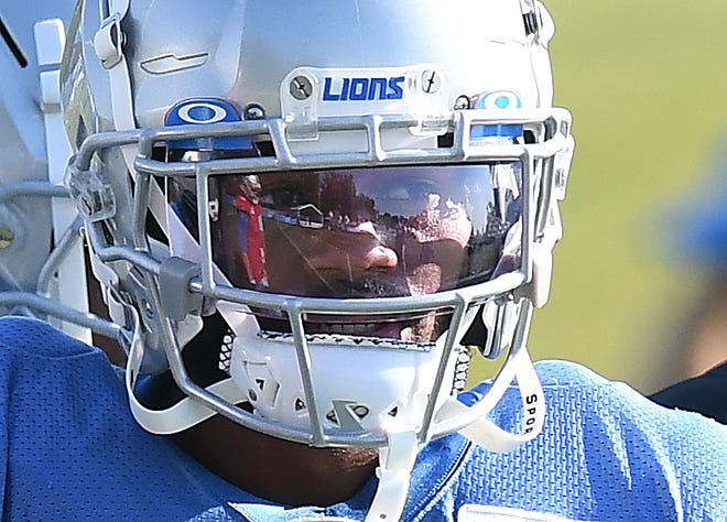 Detroit Lions running back D'Andre Swift during training camp in Allen Park, Michigan on Wednesday, Aug. 4, 2021.