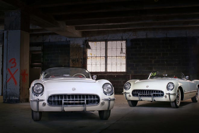 The 1955 Corvette (right) is valued at up to $200,000.