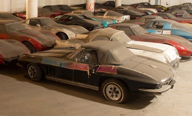 36 Corvettes in the Peter Max collection were rescued from a New York garage.