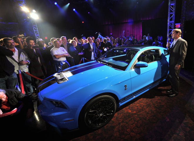 Jim Farley, group vice president of Marketing, Sales and Service, Ford Motor Company on the eve of the 2011 Los Angeles Auto Show at the Belasco Theater for the launch of the 2013 Shelby GT500 Tuesday Nov. 15, 2011.  The new Mustang, powered by a 650-horsepower, supercharged V-8 engine, is expected to be the fastest Mustang ever produced by Ford.