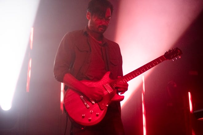 Thrice lead guitarist Teppei Teranishi performs at St. Andrews Hall in Detroit.