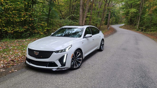 The 2022 Cadillac CT5-V Blackwing competes against the BMW M3, M5, and Audi RS5 and RS7 among other performance sports sedans.