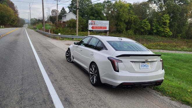 At tight Pittsburgh International Raceway, the 2022 Cadillac CT5-V Blackwing proved surprisingly nimble with its magnetic shocks and Michelin tires.
