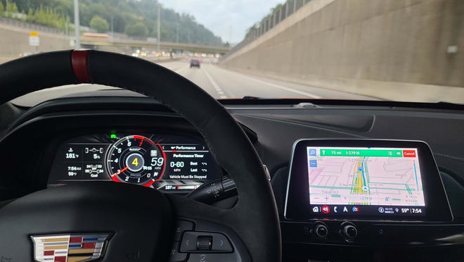 The 2022 Cadillac Blackwings feature wirless Apple CarPlay and Android Auto for navigation.