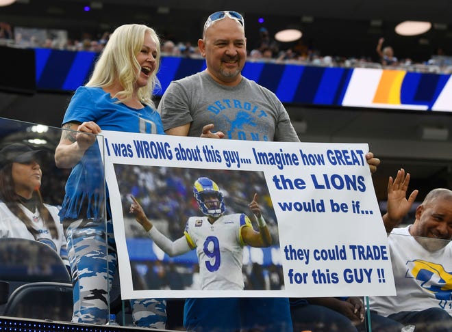 Lions fans have fun with the situation with former Detroit Lions quarterback Matthew Stafford now the quarterback with the Los Angeles Rams.