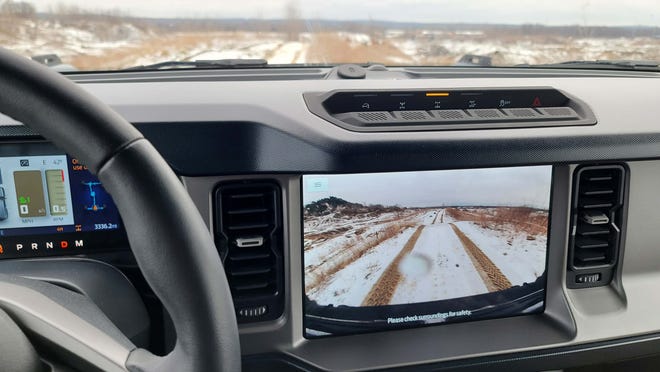The 2021 Ford Bronco 2-door puts its off-road tools in buttons high on the dash so you can engage what's need at any time.