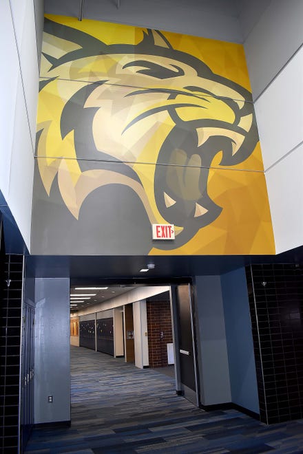 New renovations at Oxford High School, including, paint, wall graphics, ceiling tiles and carpet, Sat. Jan. 22, 2022.