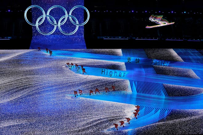 Actors perform during the opening ceremony of the 2022 Winter Olympics, Friday, Feb. 4, 2022, in Beijing.
