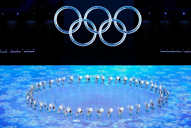 Actors perform during the opening ceremony of the 2022 Winter Olympics.