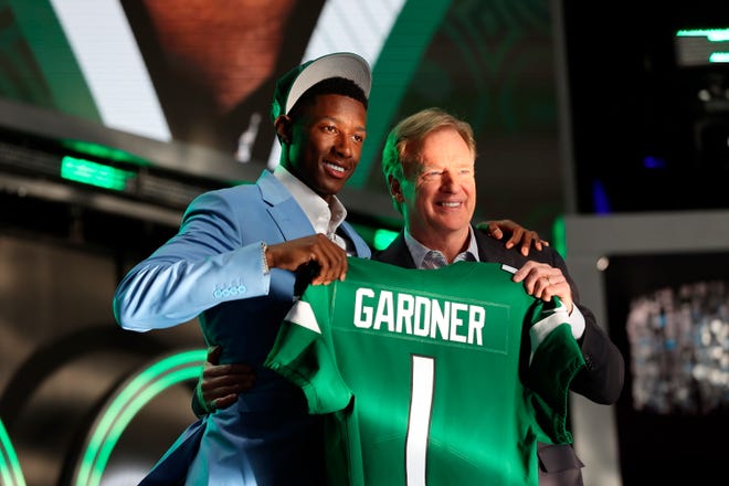 Cincinnati cornerback Ahmad "Sauce" Gardner is chosen by the New York Jets with the 4th pick in the NFL football draft.