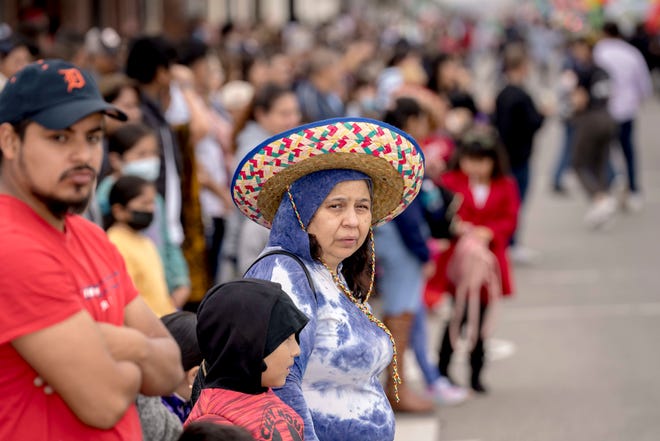 Araceli Soto looks on during the 57th annual Cinco de Mayo Parade in Detroit on May 1, 2022.