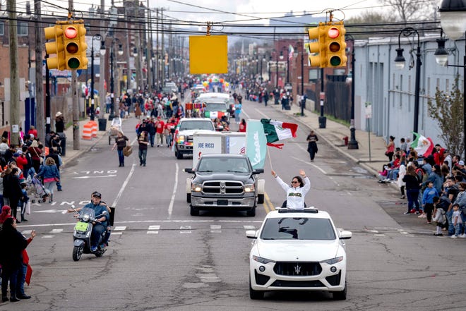 The parade goes by during the 57th annual Cinco de Mayo Parade in Detroit on May 1, 2022.