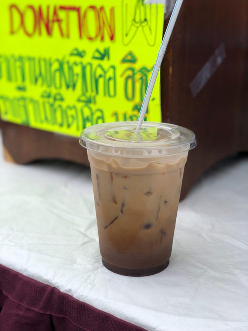 Thai iced coffee with milk at the Thai Market in Warren.