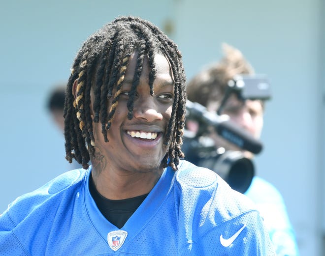 Lions rookie wide receiver Jameson Williams carried a football throughout practice but did not participate in drills.