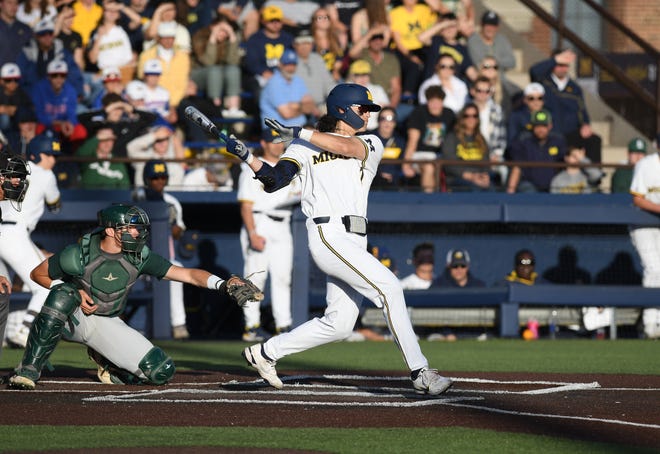 Michigan's Matt Frey in action during their 11-8 win over Michigan State.