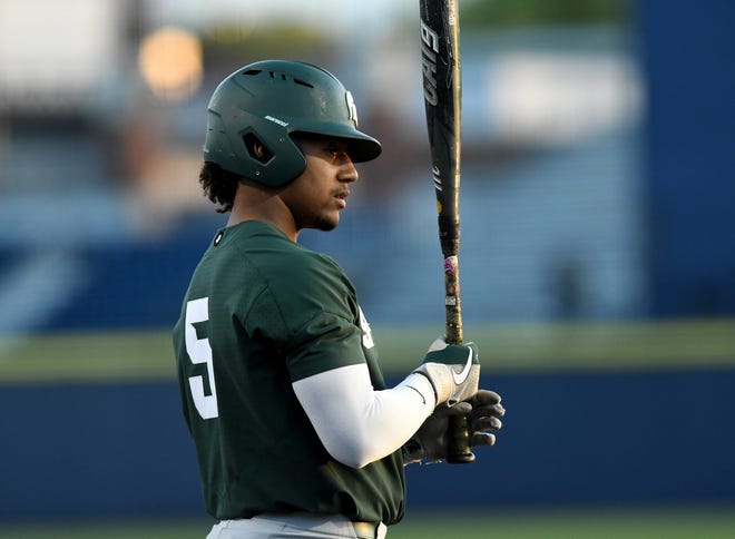 Michigan State's Christian Williams in the on deck circle.