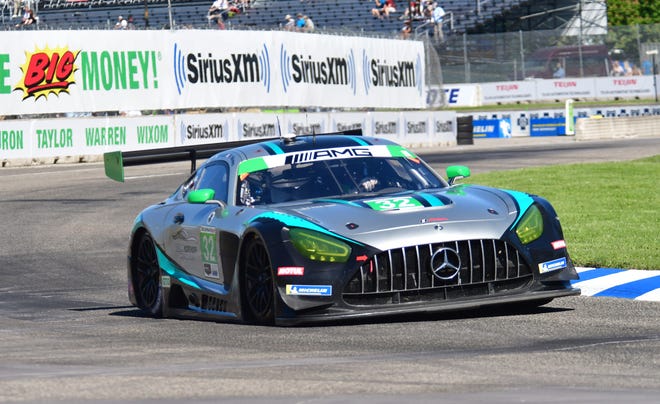 IMSA driver Steven McAleer hits a curve for the Weather Tech Sports Championship Warm-up for the 2022 Chevrolet Detroit Grand Prix on Saturday, June 4, 2022.