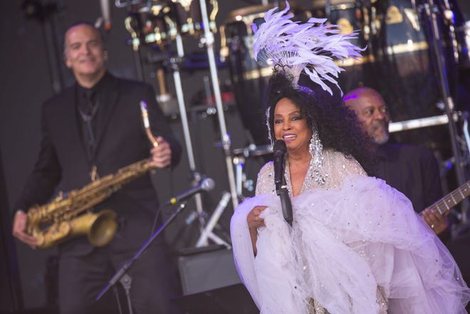 Diana Ross performs at the Glastonbury Festival on June 26, 2022.