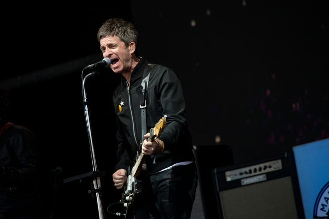 Noel Gallagher performs as part of 'Noel Gallagher's High Flying Birds' at the Glastonbury Festival on June 25, 2022.