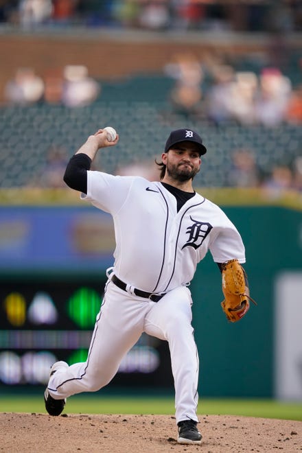Tigers starting pitcher Bryan Garcia throws during the first inning.