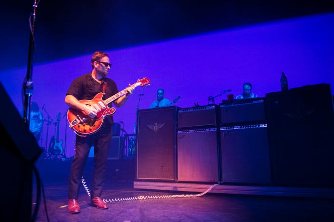 Dan Auerbach, guitarist and singer for The Black Keys, performs during the band’s  Dropout Boogie Tour at Pine Knob in Clarkston.