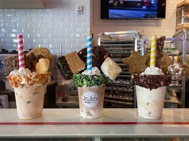 Jojo's Shake Bar creations on display. (L-R) Rocky IV, Girl Scout and Gold Digger.