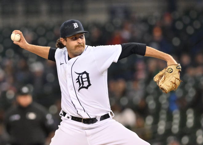 Tigers pitcher Jason Foley works in the sixth inning.