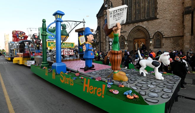 The Gardner White float named, 'It All Starts Here!' during the parade.