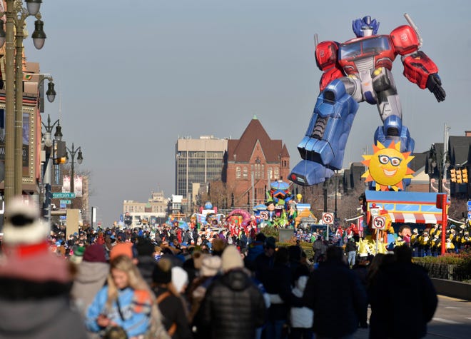 The Optimus Prime balloon during the parade.