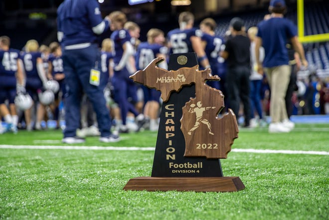 The Division 4 state final championship trophy will be heading home with Grand Rapids South Christian.