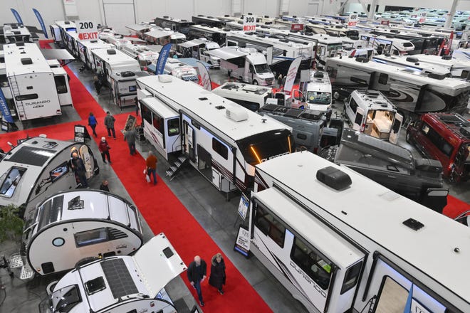Adventure seekers and explorers converge on the Suburban Collection Showplace for the 57th Annual Marvac RV and Camping Show in Novi, Michigan on February 2, 2023
