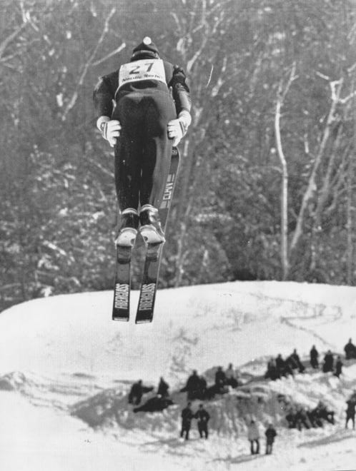 Olympian Jerry Martin, Minneapolis, at the Copper Peak Ski Flying Classic in Ironwood, Feb. 6, 1973.